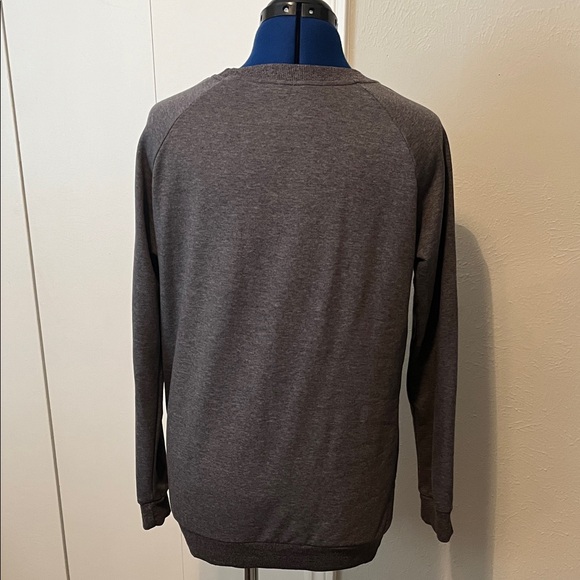 Gray 'MAMA' Crew Neck Sweatshirt in Raglan Style Cotton Blend | Size S Small - Picture 2 of 11